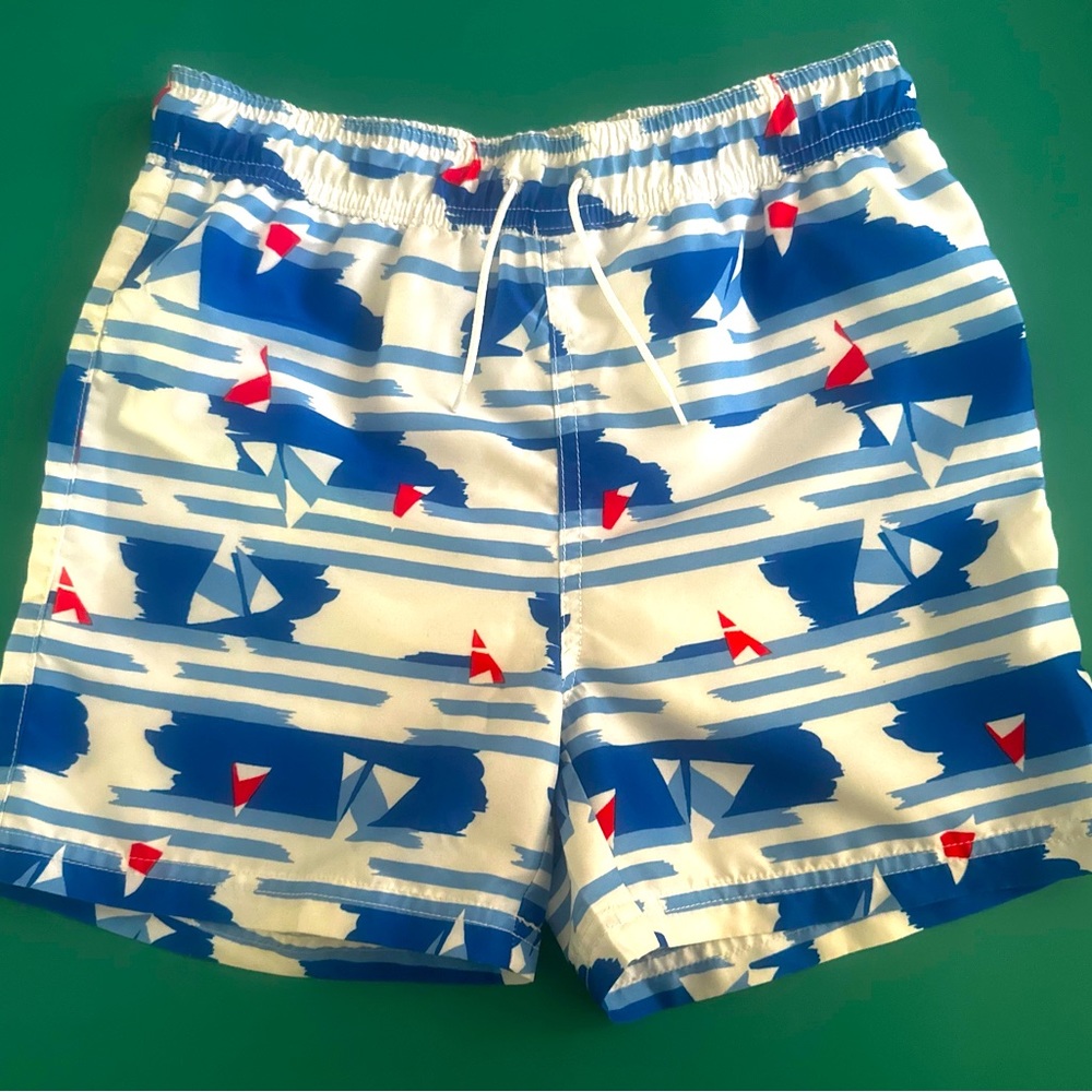 Janie&Jack Boys Nautical Swim Trunk, Multicolor, size 8 US Boy Kids Preowned